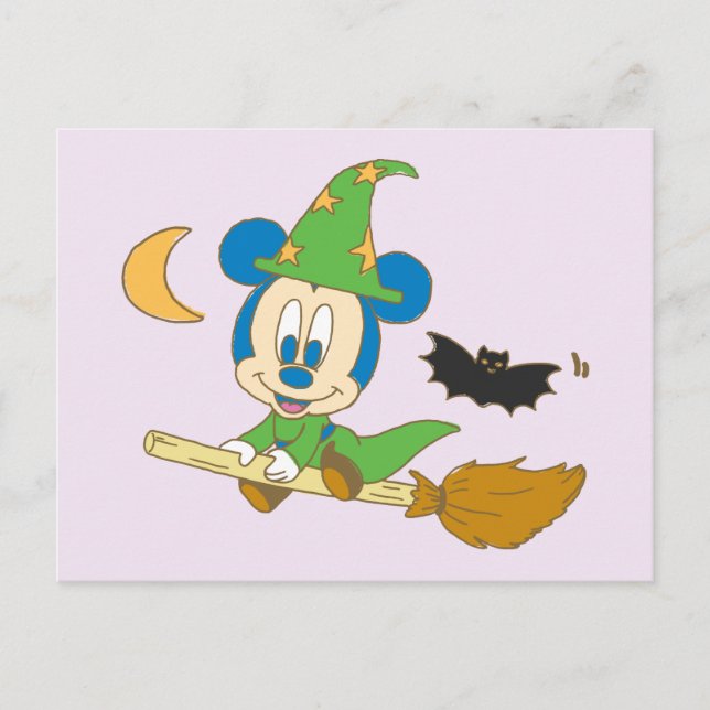 Halloween Baby Mickey Witch Postcard (Front)