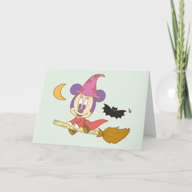 Halloween Baby Minnie Witch Card (Front)
