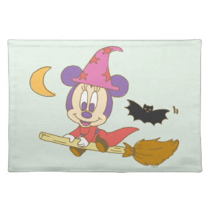 Halloween Baby Minnie Witch Cloth Placemat