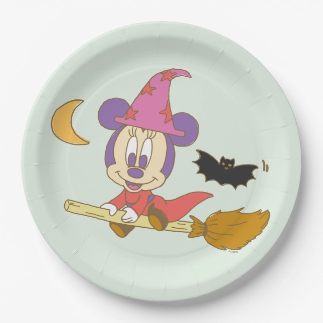 Halloween Baby Minnie Witch Paper Plates (Front)