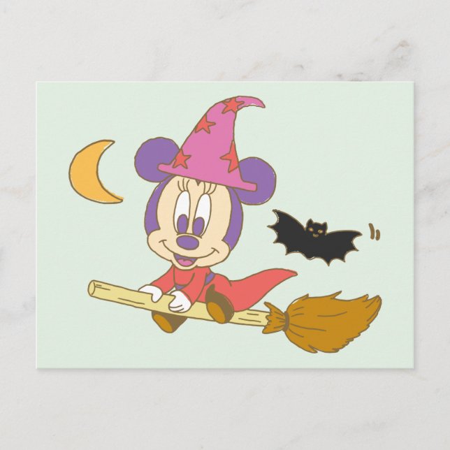 Halloween Baby Minnie Witch Postcard (Front)