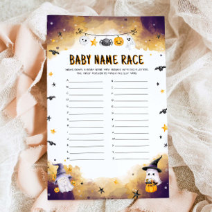 Halloween Baby Name Race Baby Shower Game