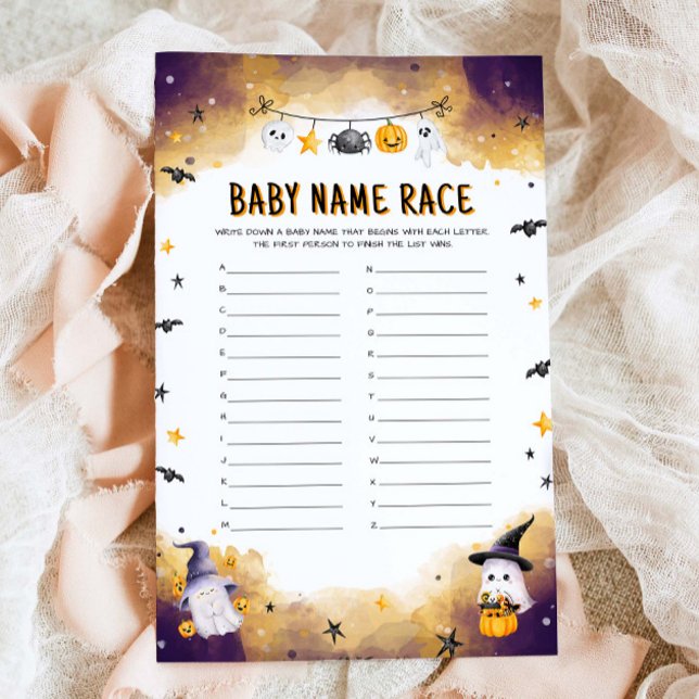 Halloween Baby Name Race Baby Shower Game (Creator Uploaded)