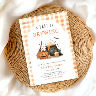 Halloween Baby Shower A Baby is Brewing Invitation