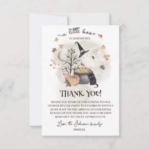 Halloween Baby Shower a little boo is almost due. Thank You Card