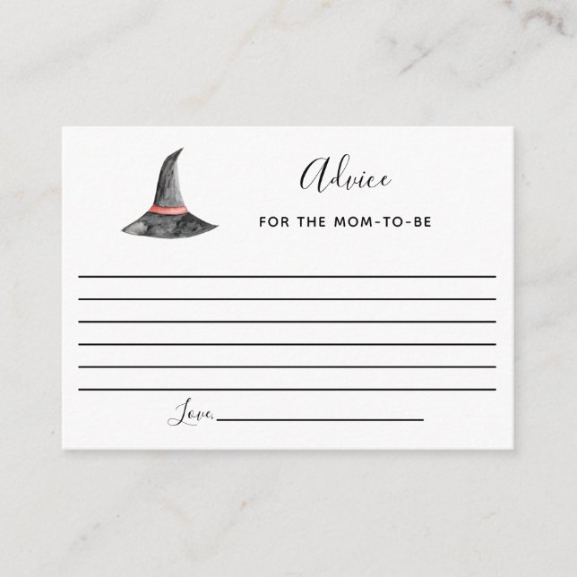 Halloween Baby Shower Advice Witch's Hat cute fall Card (Front)