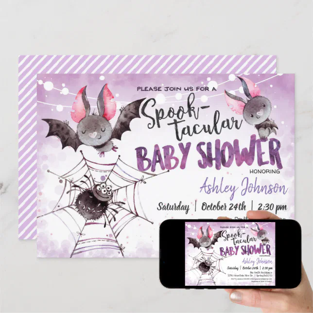 Halloween Baby Shower, Bats invitation | Zazzle