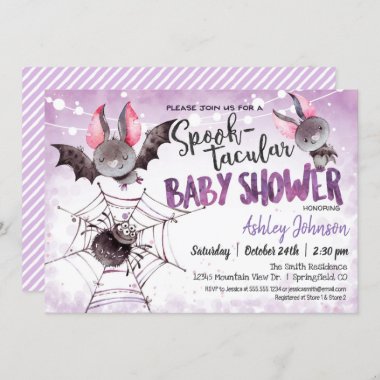 Halloween Baby Shower, Bats invitation