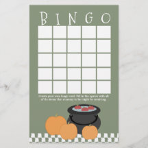 Halloween Baby Shower Bingo