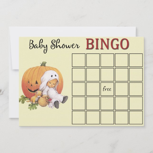 Halloween Baby Shower Bingo Card (Front)