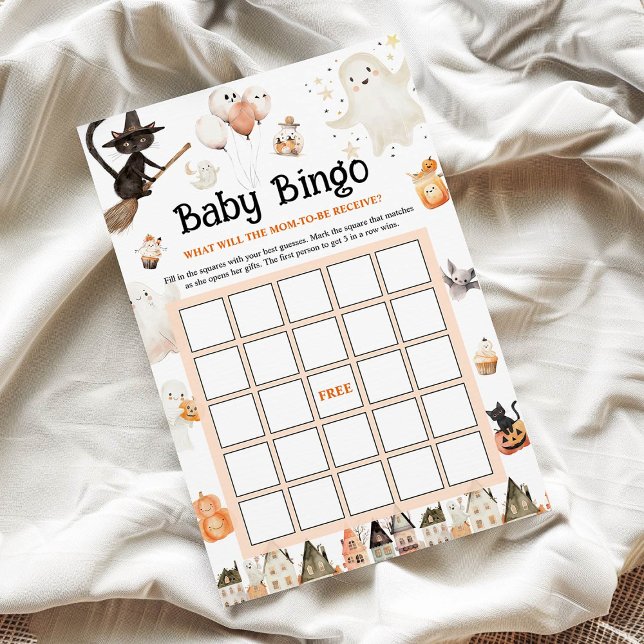 Halloween Baby Shower Bingo Game Floral  (Creator Uploaded)