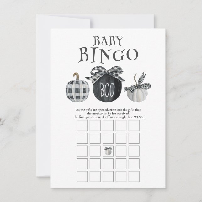 Halloween Baby Shower Bingo Game Note Card (Front)
