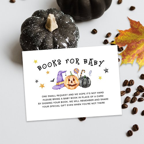 Halloween Baby Shower Book Enclosure Card