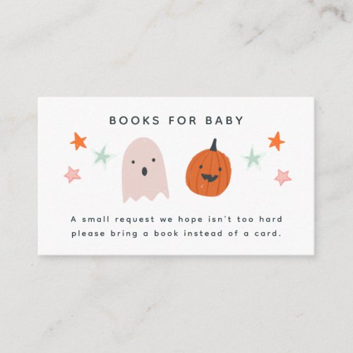 Halloween Baby Shower Book Request Enclosure Card