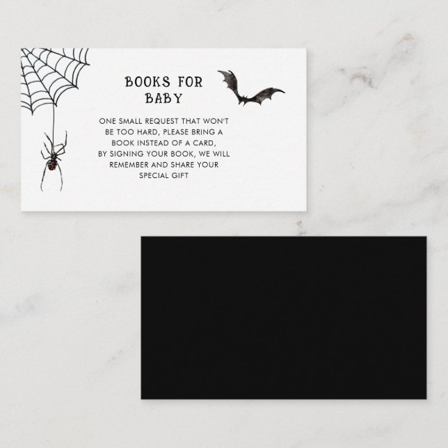 Halloween Baby Shower Book Request Enclosure Card (Front/Back)