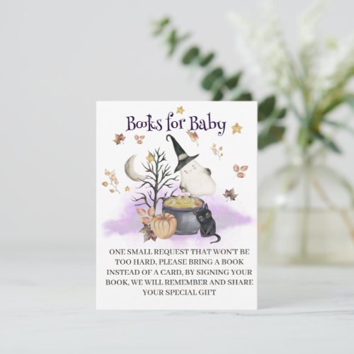 Halloween Baby Shower Books for Baby card Enclosure Card