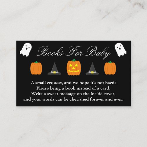 Halloween Baby Shower Books For Baby Enclosure Card