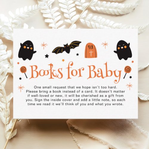 Halloween Baby Shower Books for Baby Enclosure Card