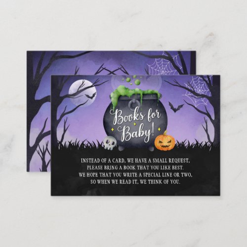 Halloween Baby Shower Books for Baby Insert Card