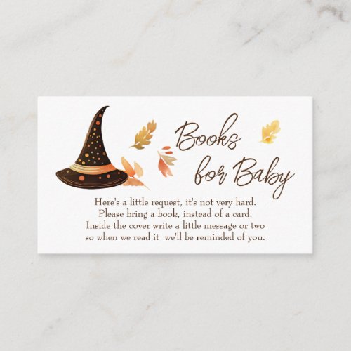 Halloween Baby Shower Books for Baby Request Enclosure Card