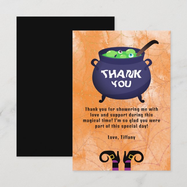 Halloween Baby Shower Books for Baby Thank You Enclosure Card (Front/Back)