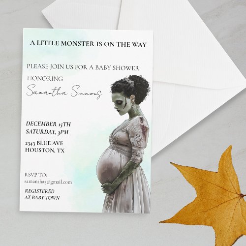 Halloween Baby Shower Bride of Frankenstein  Invitation