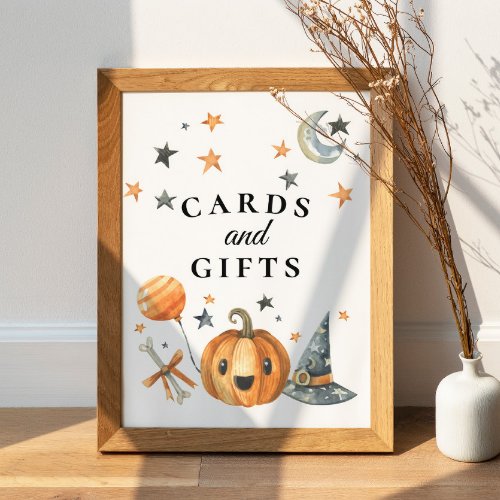 Halloween Baby Shower Cards  Gifts Sign