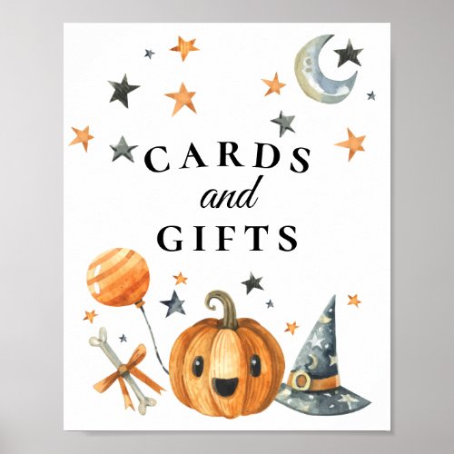 Halloween Baby Shower Cards & Gifts Sign - Halloween Baby Shower Cards & Gifts Sign