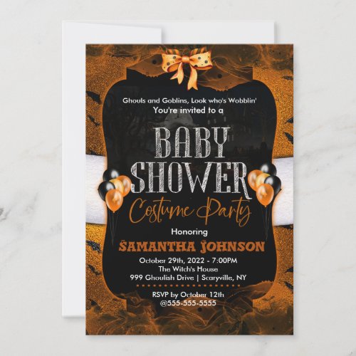 Halloween Baby Shower Costume Party Invitation