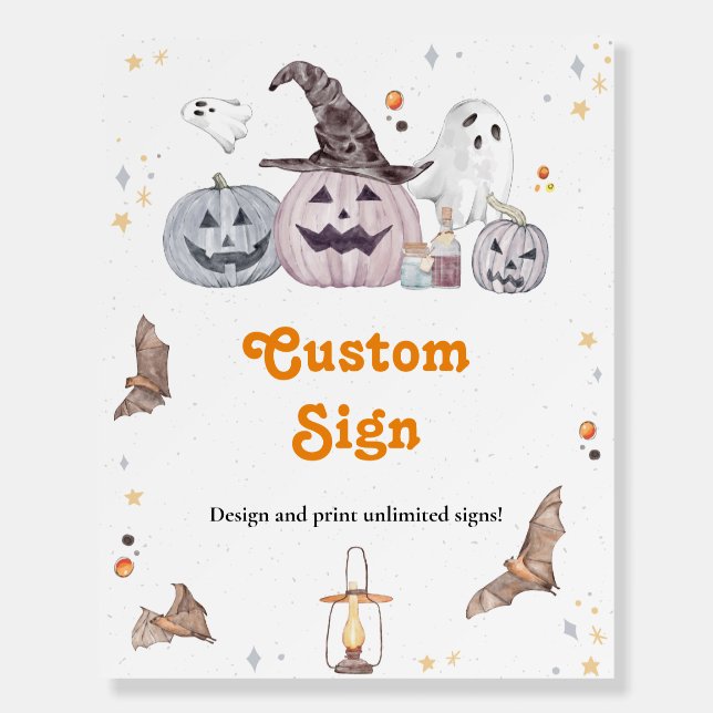 Halloween Baby Shower Custom Sign Foam Boards (Front)
