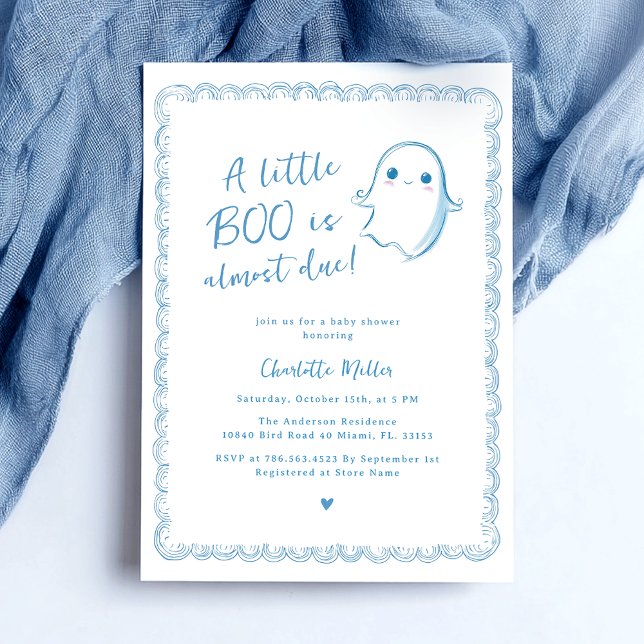 Halloween Baby Shower Cute Ghost Invitation (Creator Uploaded)