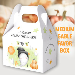 Halloween Baby Shower Cute Little Boo Medium Gable Favor Boxes