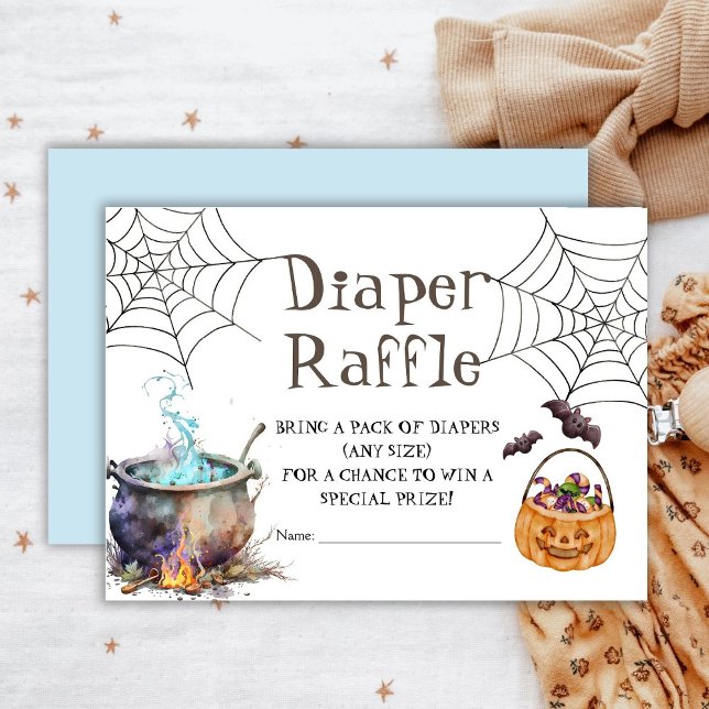 Halloween Baby Shower Diaper Raffle Boy Cute Enclosure Card (Creator Uploaded)