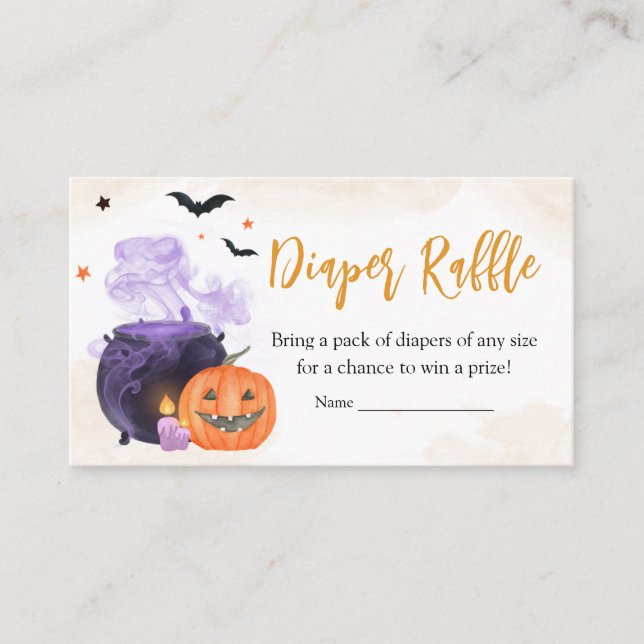 Halloween Baby Shower Diaper Raffle Enclosure Card (Front)