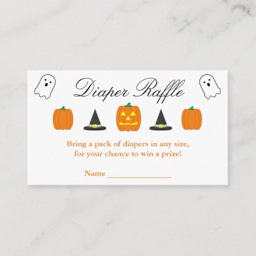 Halloween Baby Shower Diaper Raffle Enclosure Card