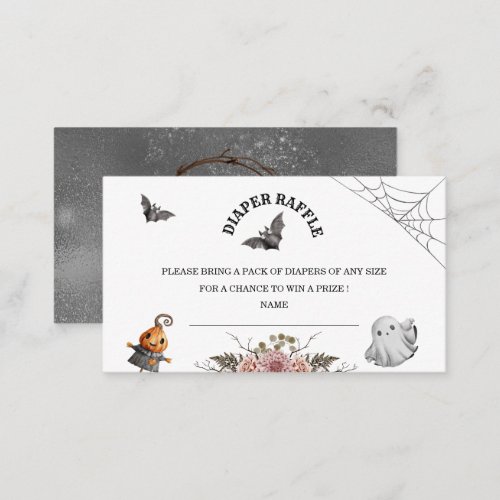 Halloween baby shower diaper raffle enclosure card