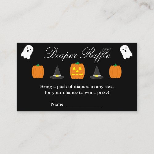 Halloween Baby Shower Diaper Raffle Enclosure Card