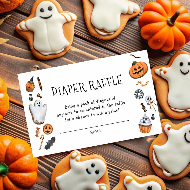 Halloween Baby Shower Diaper Raffle Enclosure Card (Creator Uploaded)