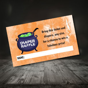 Halloween Baby Shower Diaper Raffle Enclosure Card