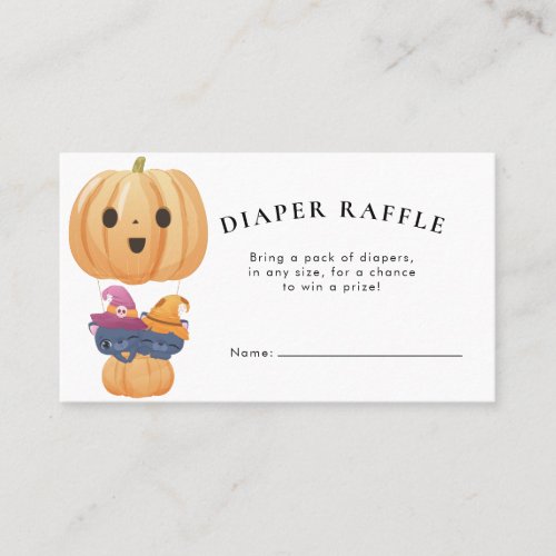 Halloween Baby Shower Diaper Raffle Insert Card