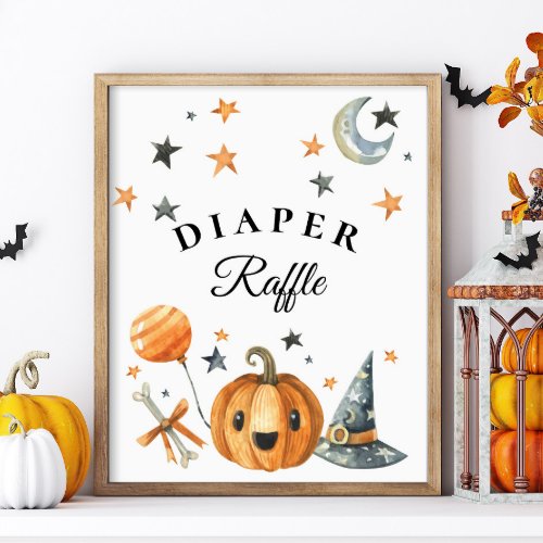 Halloween Baby Shower Diaper Raffle Sign