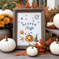 Halloween Baby Shower Diaper Raffle Sign