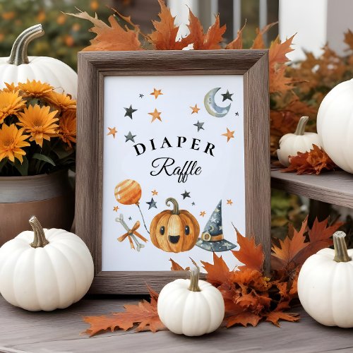 Halloween Baby Shower Diaper Raffle Sign