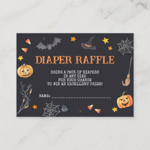 Halloween Baby Shower, Diaper Raffle Ticket Enclosure Card