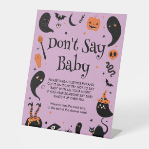 Halloween Baby Shower Don't say Baby Game Pedestal Sign