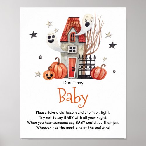 Halloween Baby Shower Dont Say Baby Sign