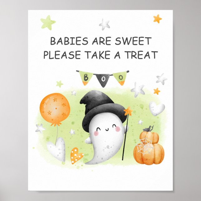 Halloween Baby Shower Favor Sign (Front)
