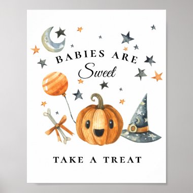 Halloween Baby Shower Favor Sign Little Boo