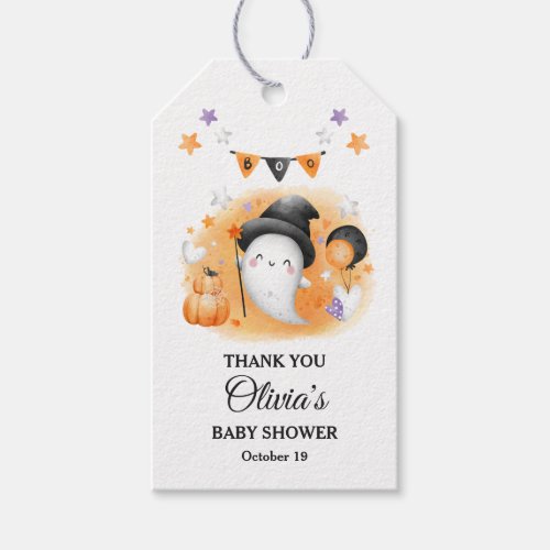 Halloween Baby Shower Favor Tag A Little Boo Boy