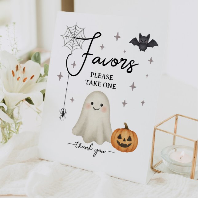 Halloween Baby Shower Favors Pedestal Sign (Creator Uploaded)